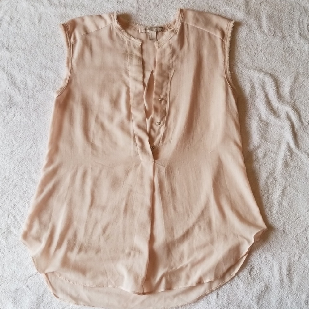NWOT sheer light pink/nude blouse